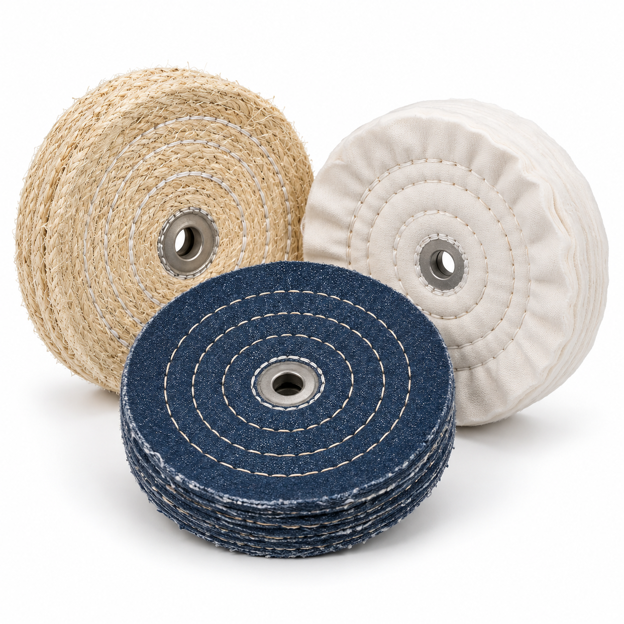Rodas para polimento em algodão sisal e jeans
